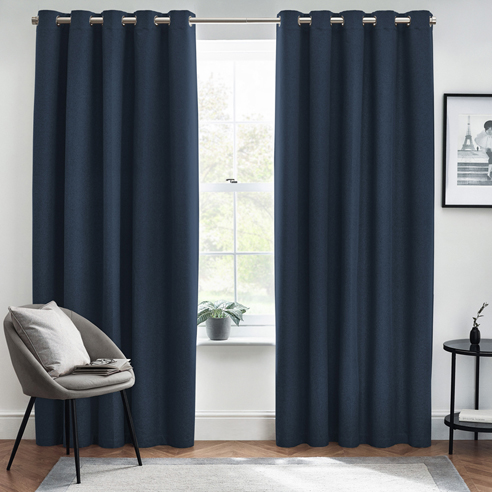 Dawn (Blackout) Eyelet, Midnight - Ready Made Curtains - Image 3